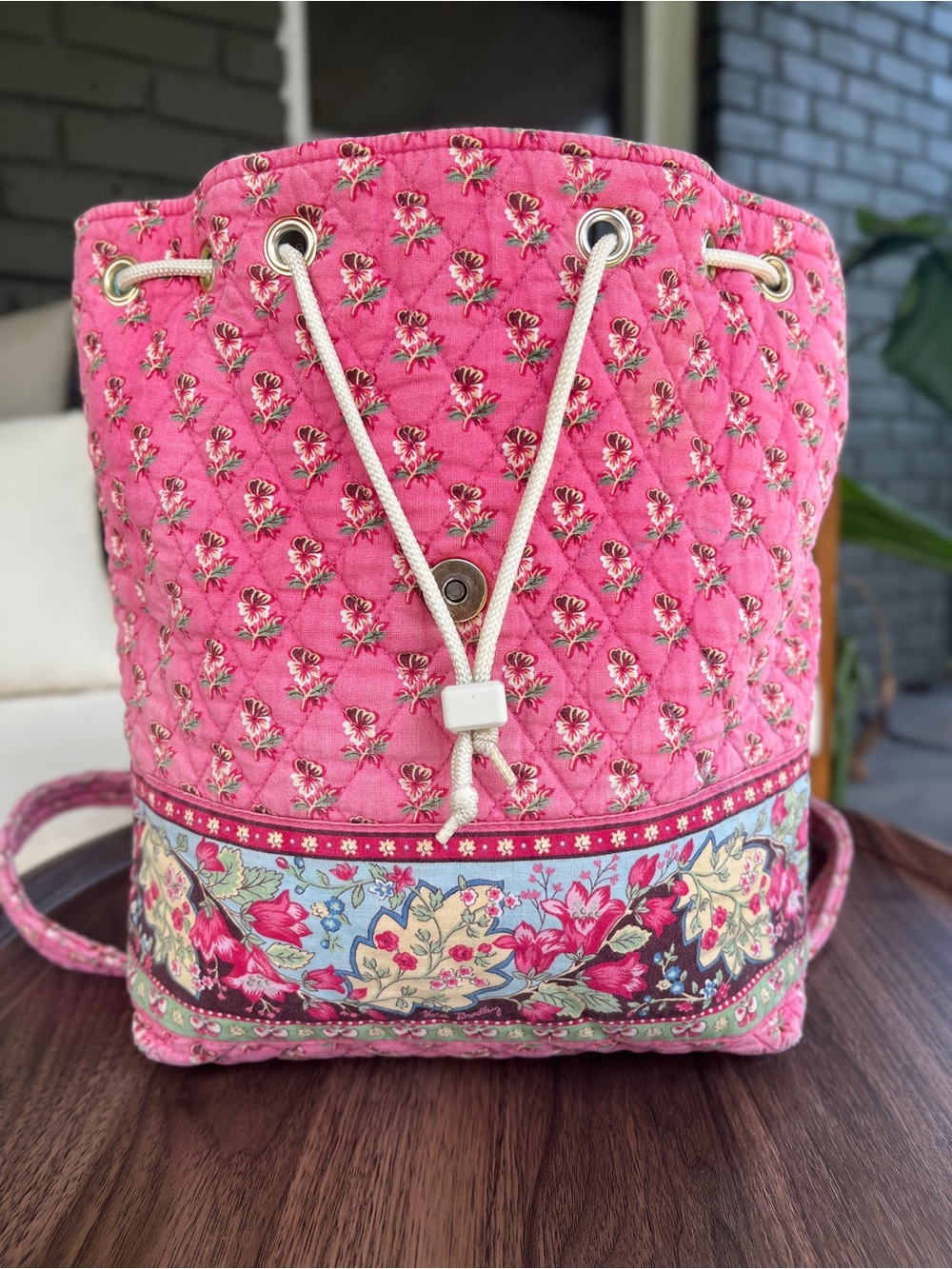 •SOLD• Vera Bradley Pink Pansy Backpack - Picture 6 of 9